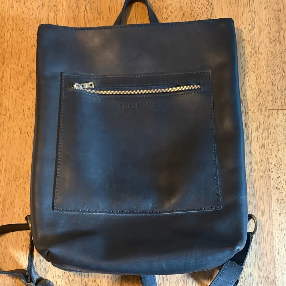 Portland Leather Black Leather Backpack